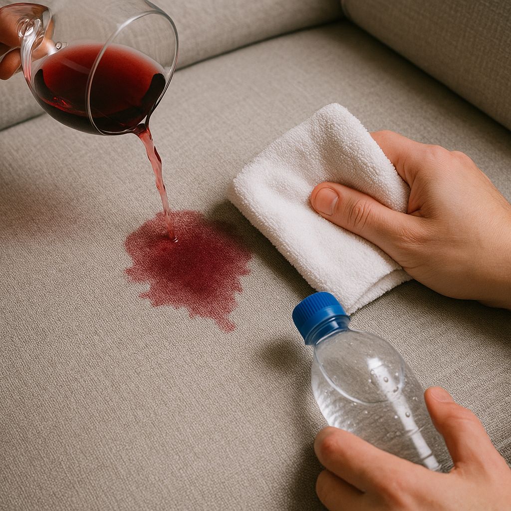 Comment nettoyer une tache de vin rouge sur un canapé